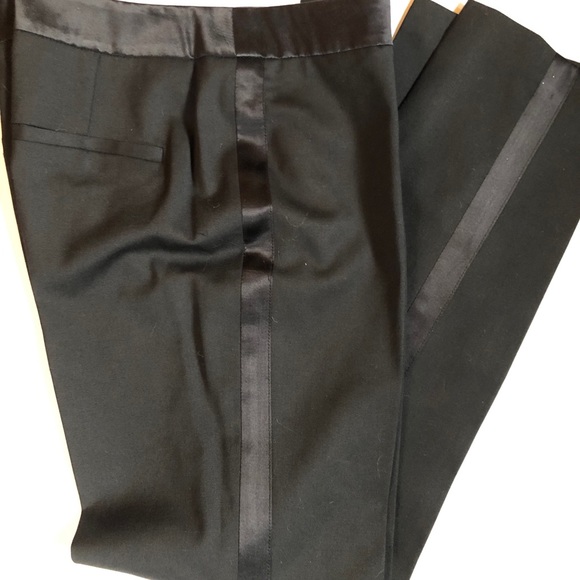 🆕 Milly Black Wool Tuxedo Dress Pants Sz: 2 🖤 - Picture 4 of 7